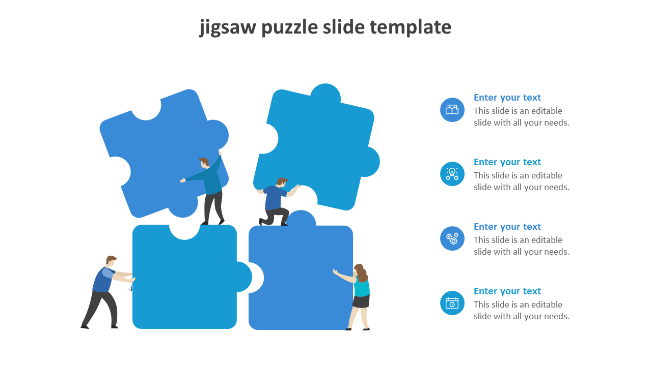 jigsaw puzzle slide template-blue